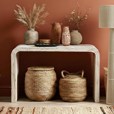 TOV Earthenware Aztec Teardrop Flower Vase in Terracotta