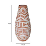 TOV Earthenware Aztec Teardrop Flower Vase in Terracotta
