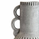 TOV Earthenware Aztec Handled Flower Vase in Slate