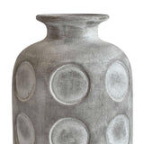 TOV Earthenware Aztec Tub Flower Vase in Grey