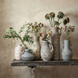 TOV Earthenware Floral Pattern Vase in Grey