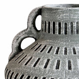 TOV Earthenware Aztec Wide Flower Vase in Blue