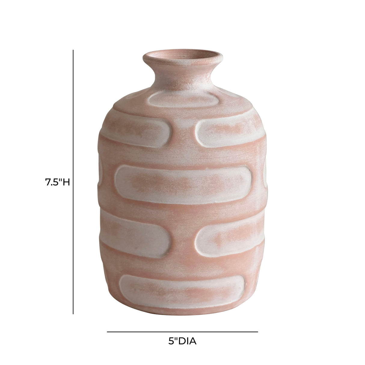 TOV Earthenware Retro Vase in Terracotta