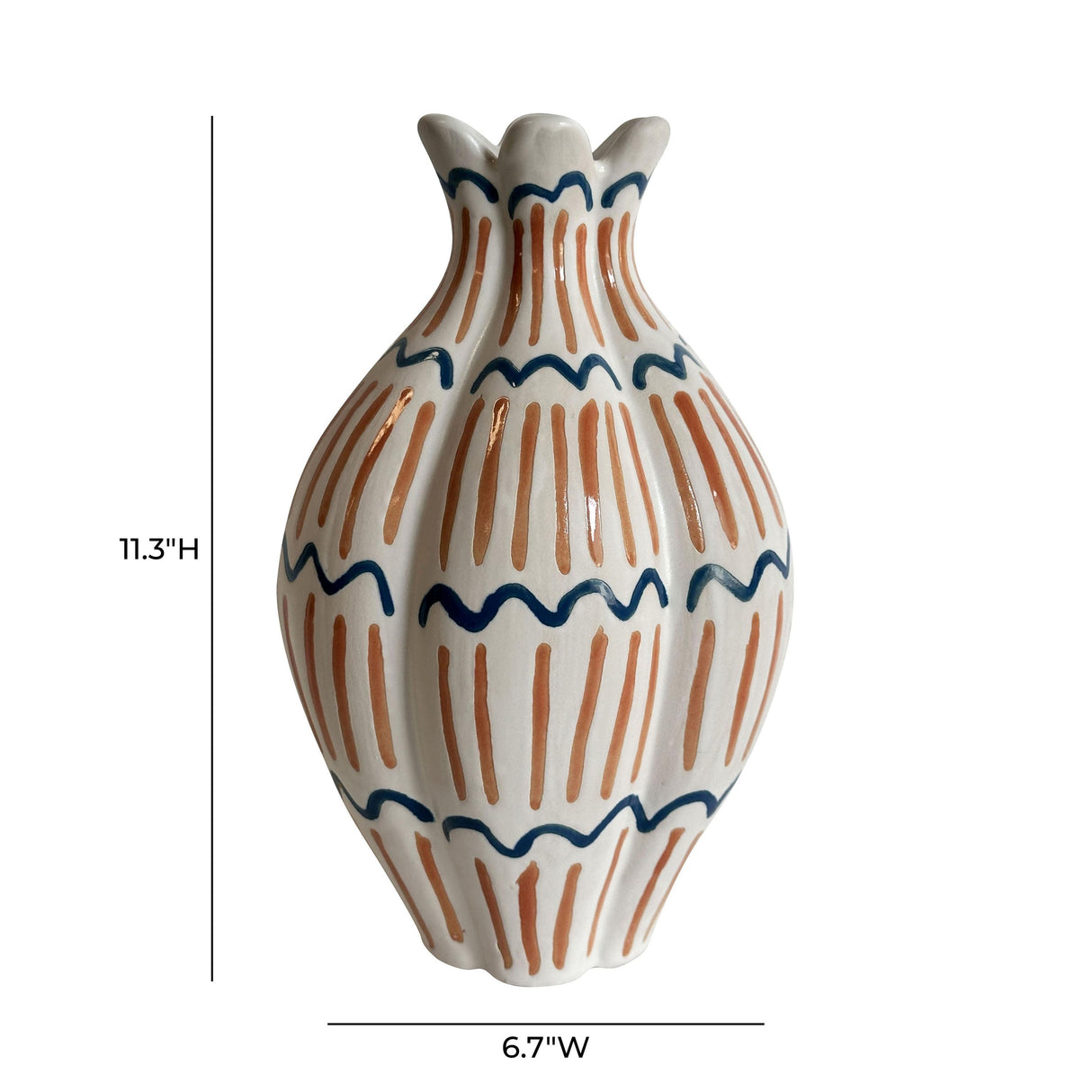 TOV Ceramic Roman Coral Vase