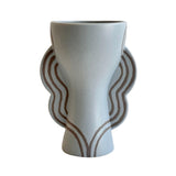 TOV Ceramic Line Art Goblet Vase
