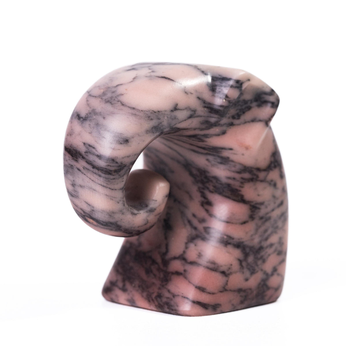 TOV Marble Pink Green Elephant Statue