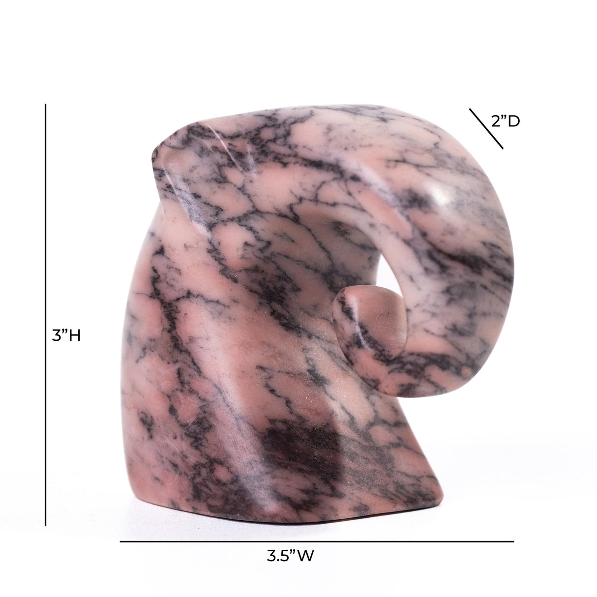 TOV Marble Pink Green Elephant Statue