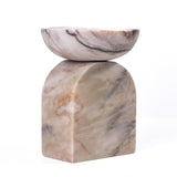 TOV Marble White Brown Balanced Candle Holder