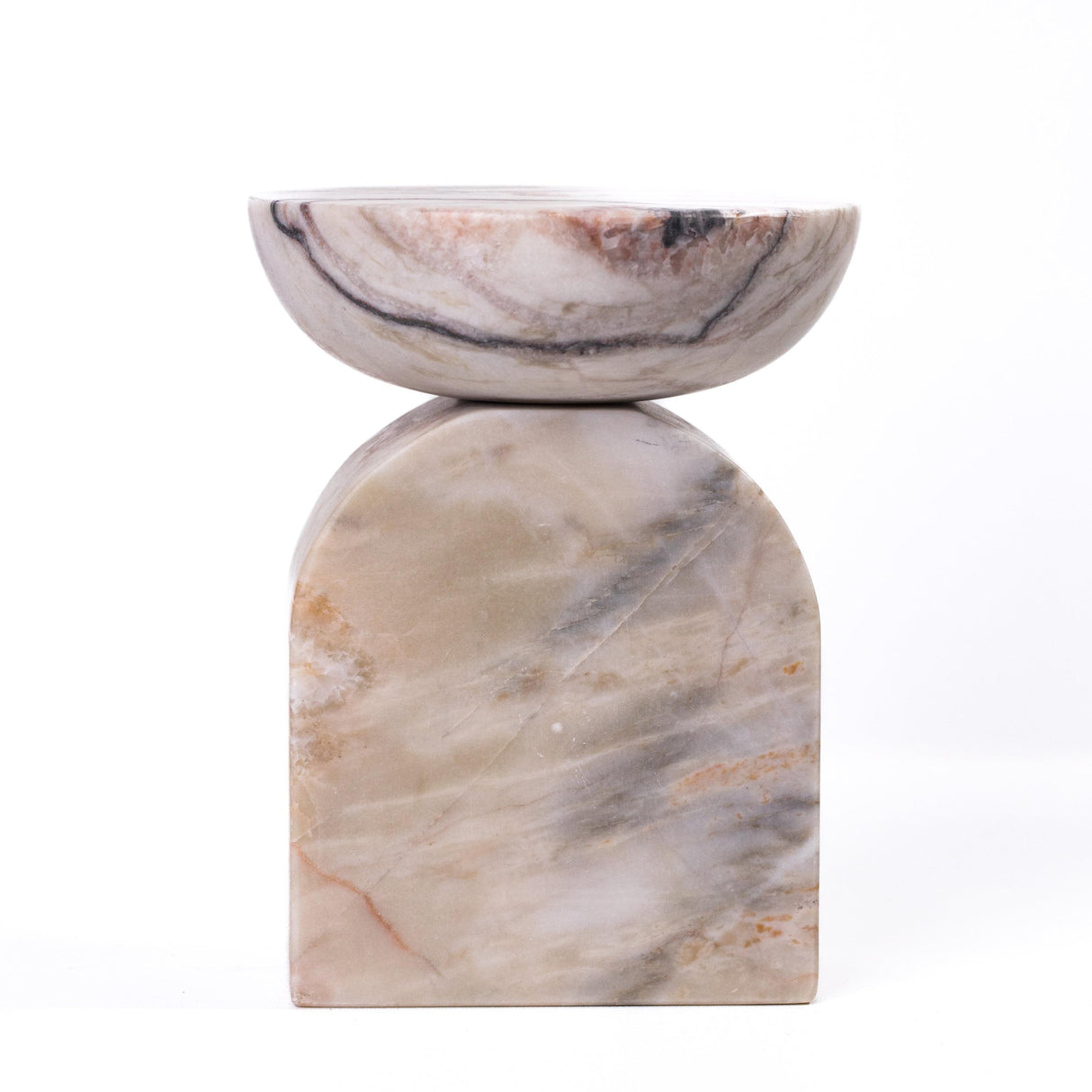 TOV Marble White Brown Balanced Candle Holder