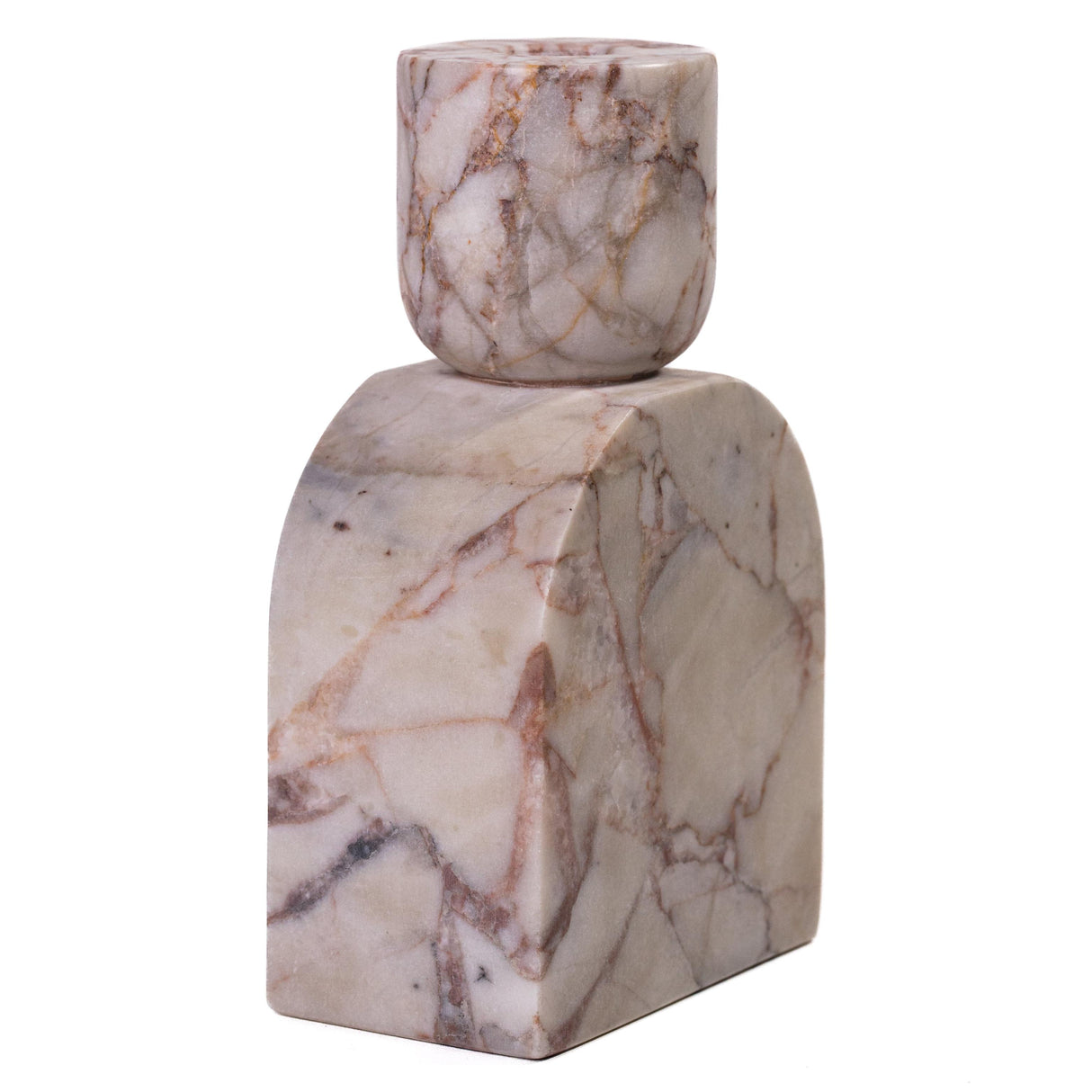 TOV Marble White Brown Foundation Candle Holder