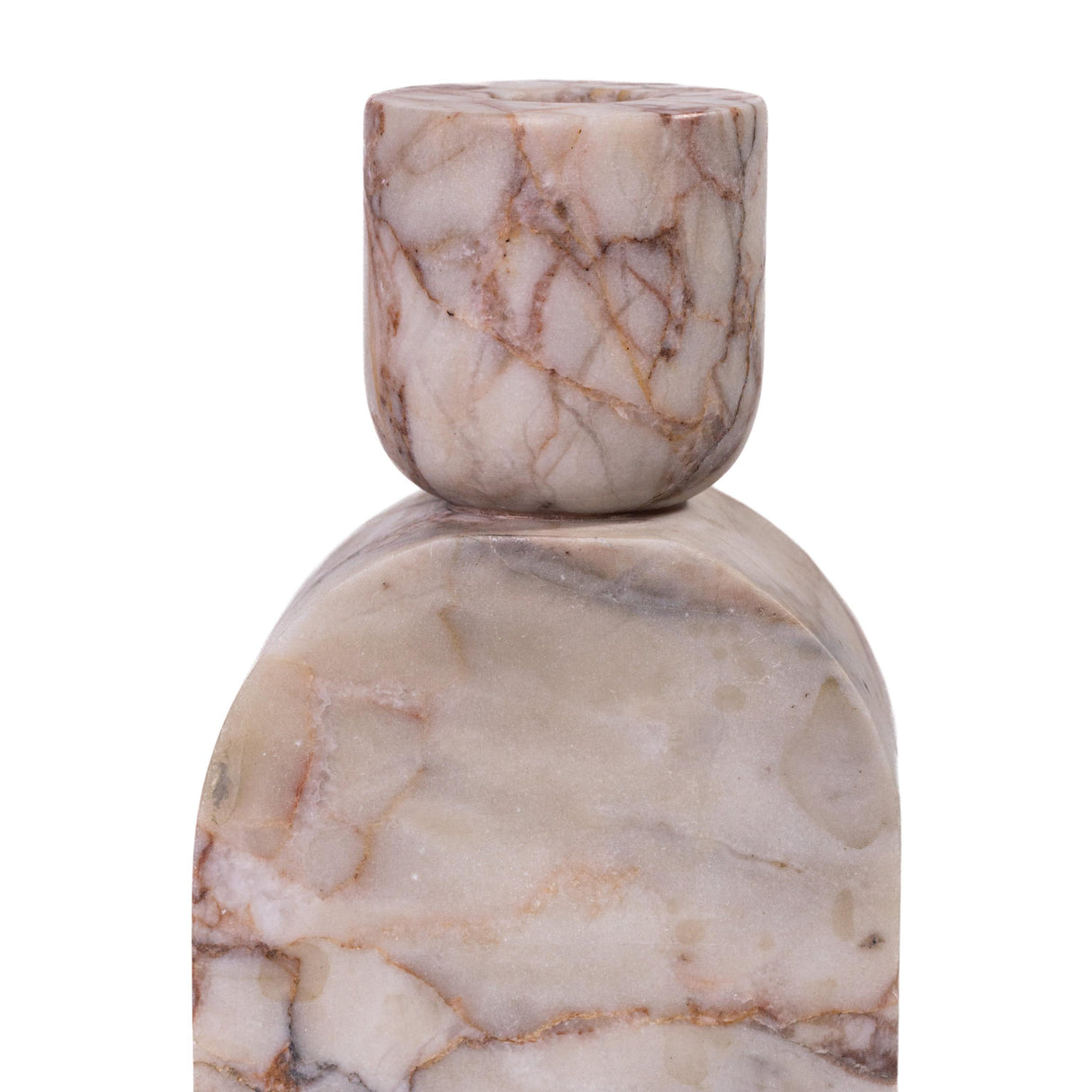 TOV Marble White Brown Foundation Candle Holder