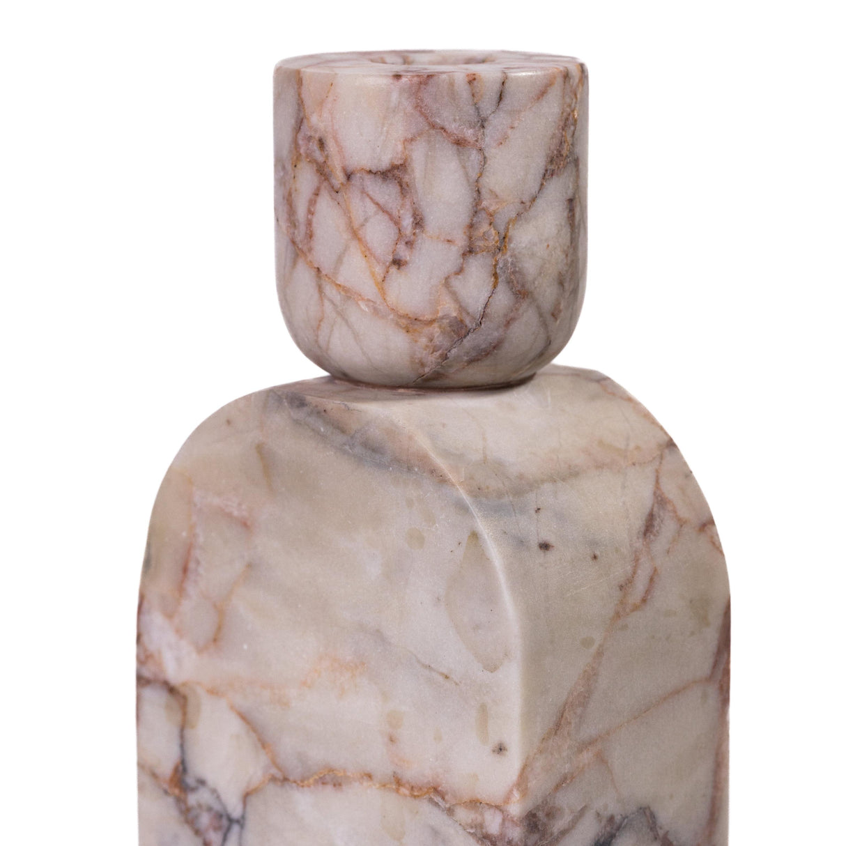 TOV Marble White Brown Foundation Candle Holder