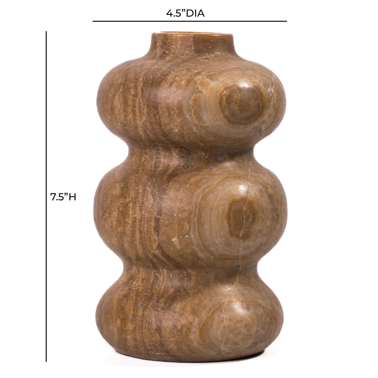 TOV Marble Dark Onyx Swell Decorative Vase