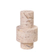 TOV Natural Travertine Turned Candle Holder