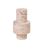 TOV Natural Travertine Turned Candle Holder
