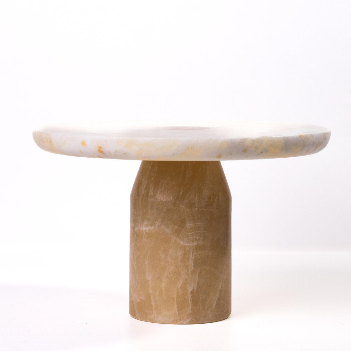 TOV Yellow Onyx Marble Cake Stand