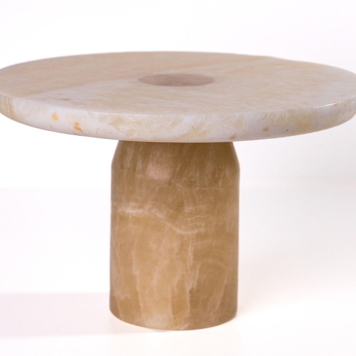 TOV Yellow Onyx Marble Cake Stand