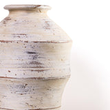 TOV Visha Scalloped Distressed Cream Terracotta Vase