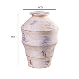TOV Visha Scalloped Distressed Cream Terracotta Vase