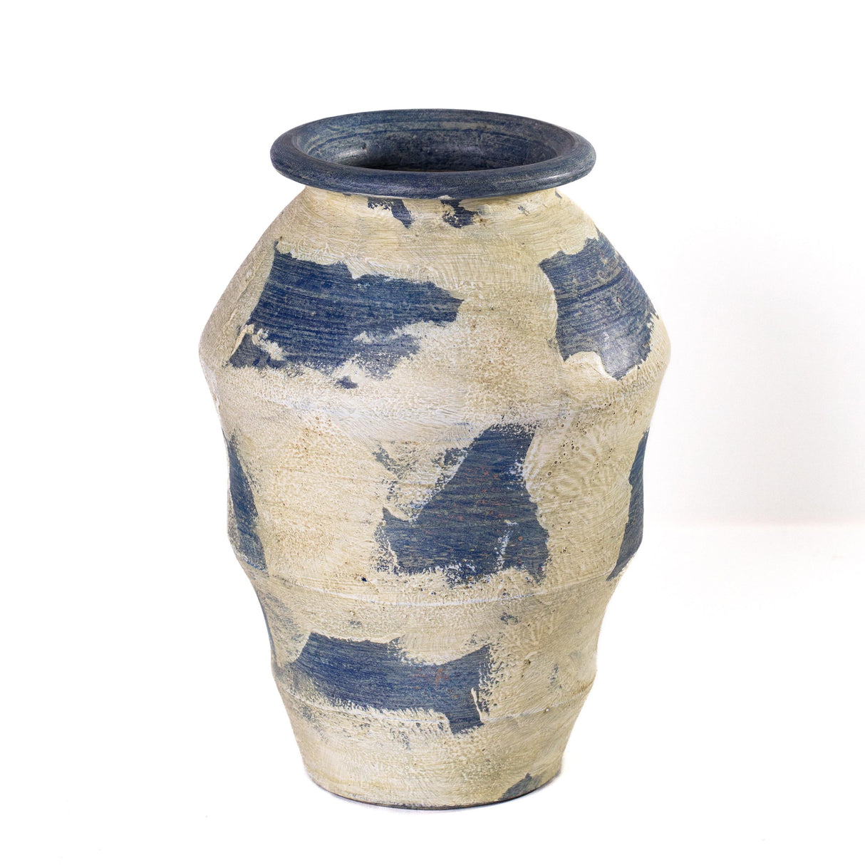 TOV Visha Cream and Blue Terracotta Vase