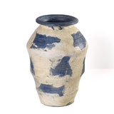 TOV Visha Cream and Blue Terracotta Vase