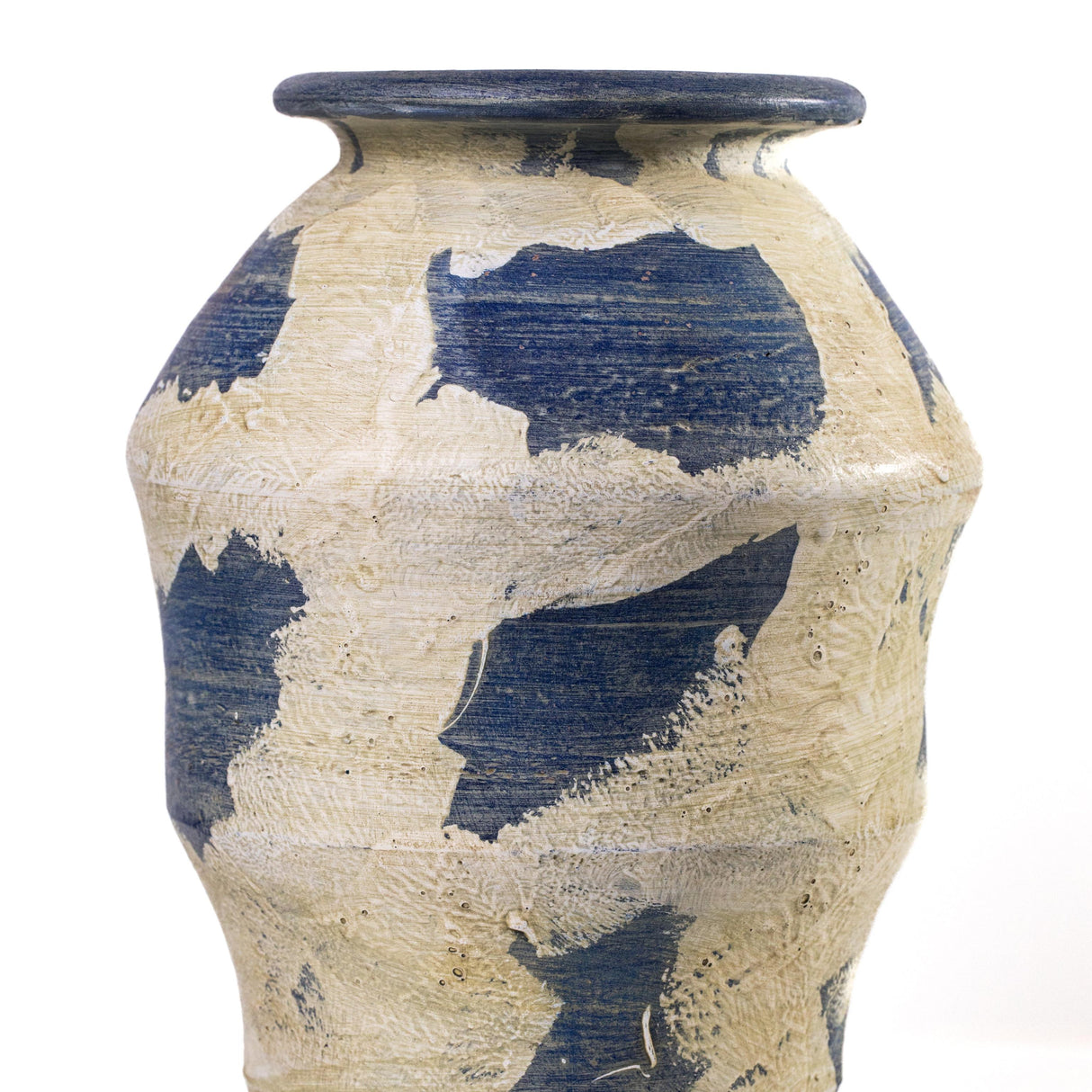 TOV Visha Cream and Blue Terracotta Vase