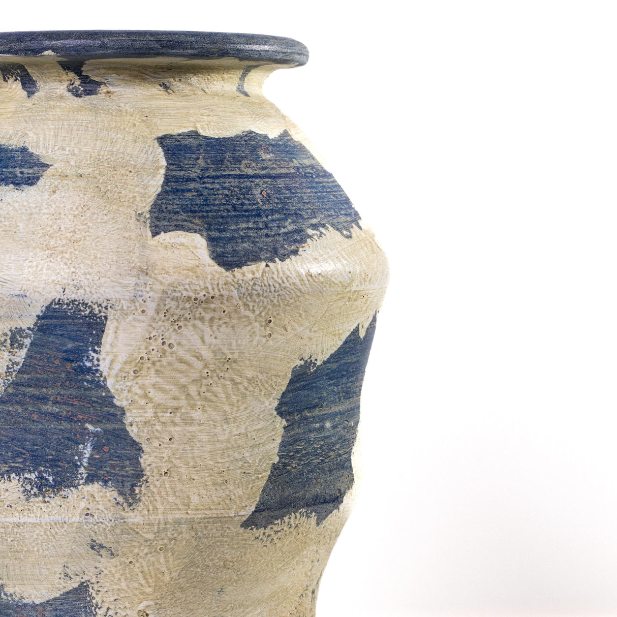 TOV Visha Cream and Blue Terracotta Vase