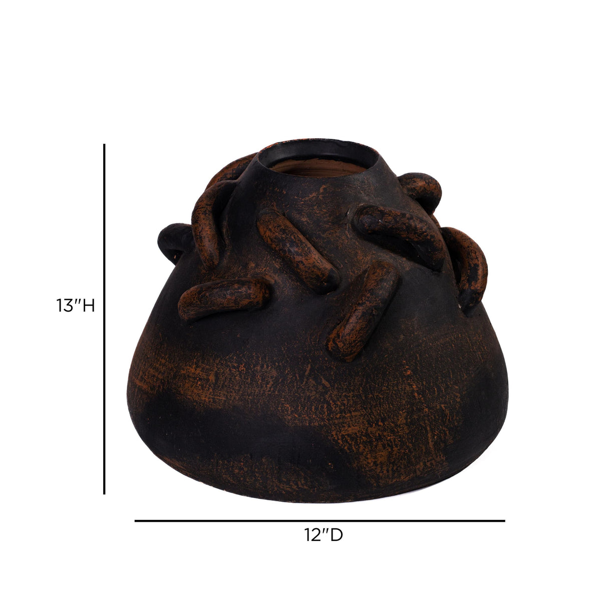 TOV Visha Roped Dark Terracotta Vase