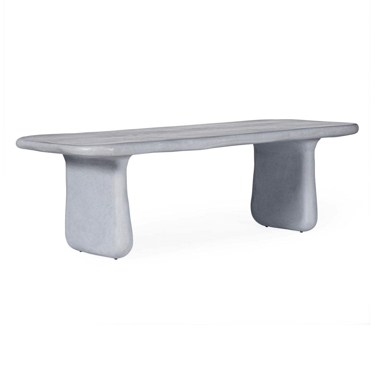 TOV Athen 95" Grey Faux Stone Indoor / Outdoor Rectangular Dining Table