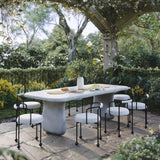 TOV Athen 95" Grey Faux Stone Indoor / Outdoor Rectangular Dining Table