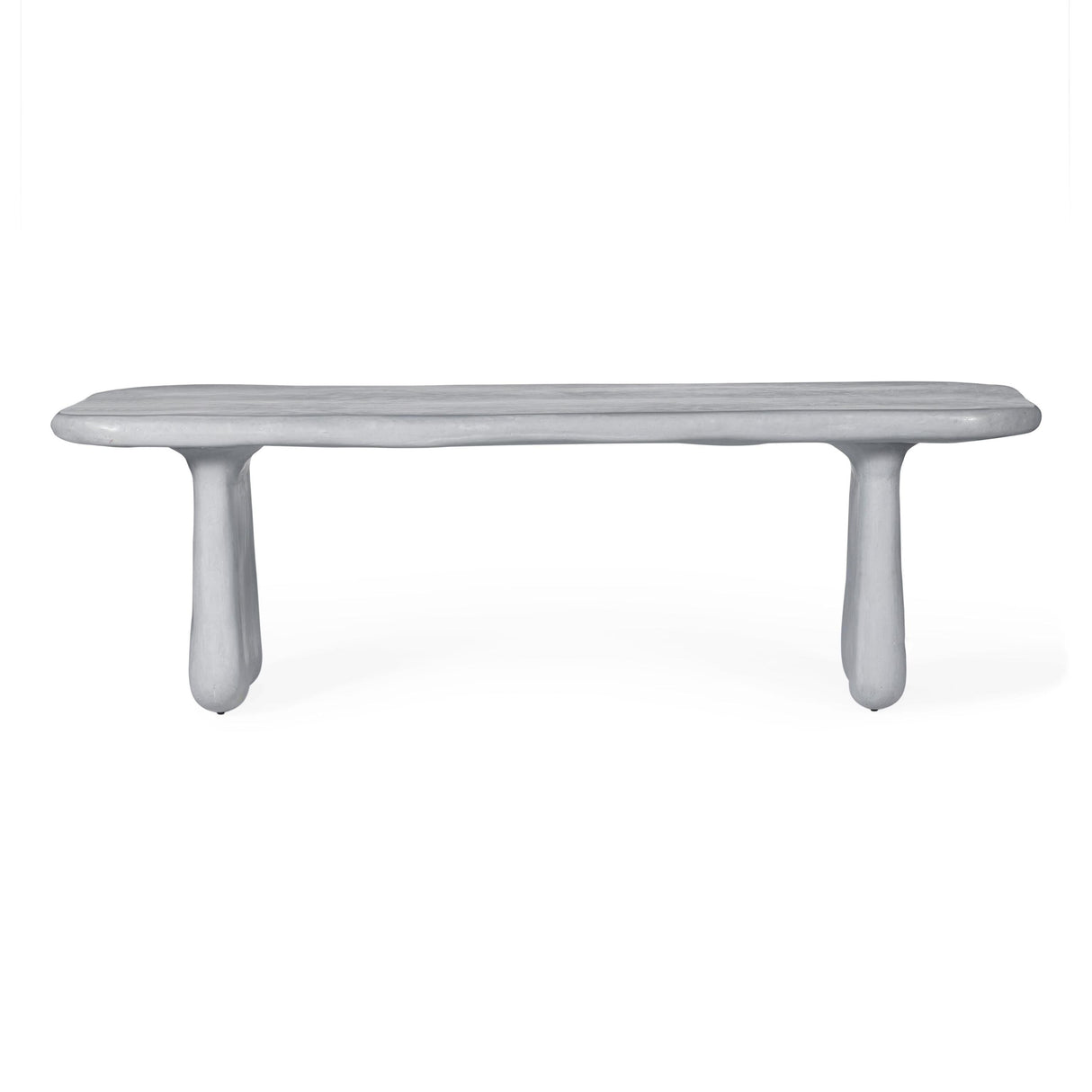 TOV Athen 95" Grey Faux Stone Indoor / Outdoor Rectangular Dining Table