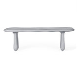 TOV Athen 95" Grey Faux Stone Indoor / Outdoor Rectangular Dining Table