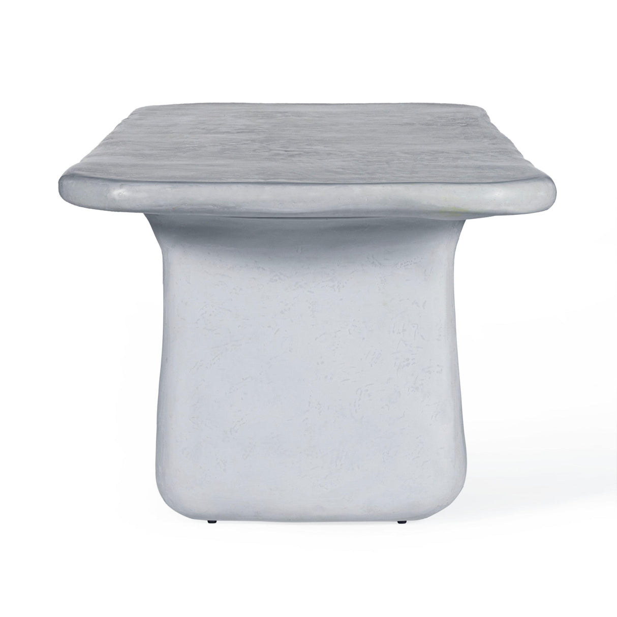 TOV Athen 95" Grey Faux Stone Indoor / Outdoor Rectangular Dining Table