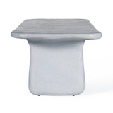 TOV Athen 95" Grey Faux Stone Indoor / Outdoor Rectangular Dining Table