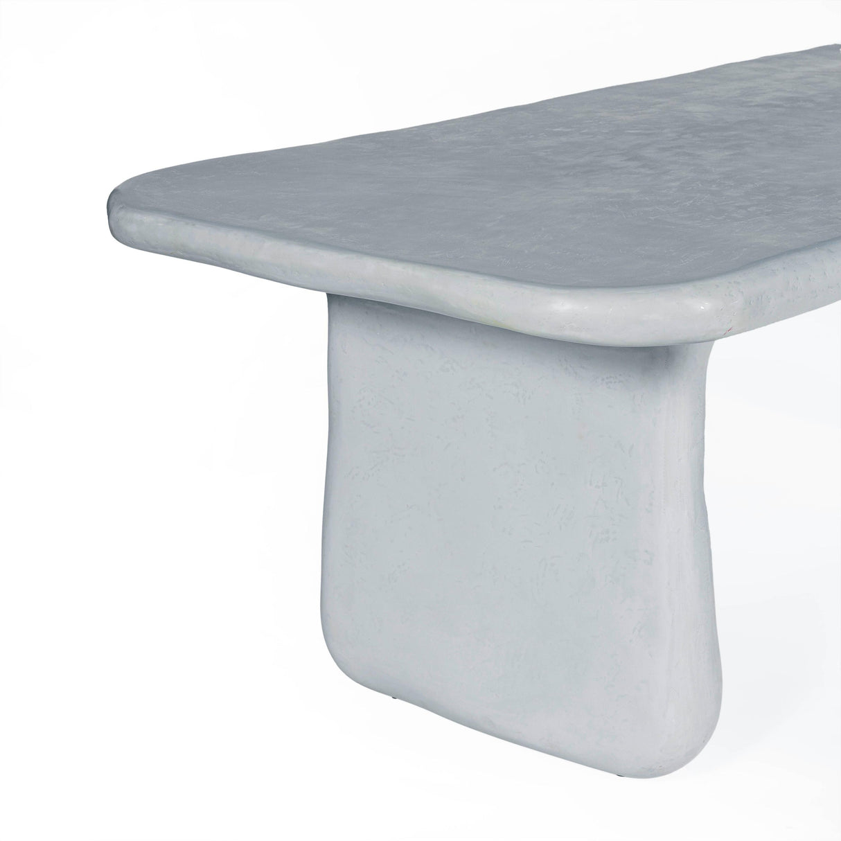 TOV Athen 95" Grey Faux Stone Indoor / Outdoor Rectangular Dining Table