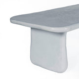 TOV Athen 95" Grey Faux Stone Indoor / Outdoor Rectangular Dining Table