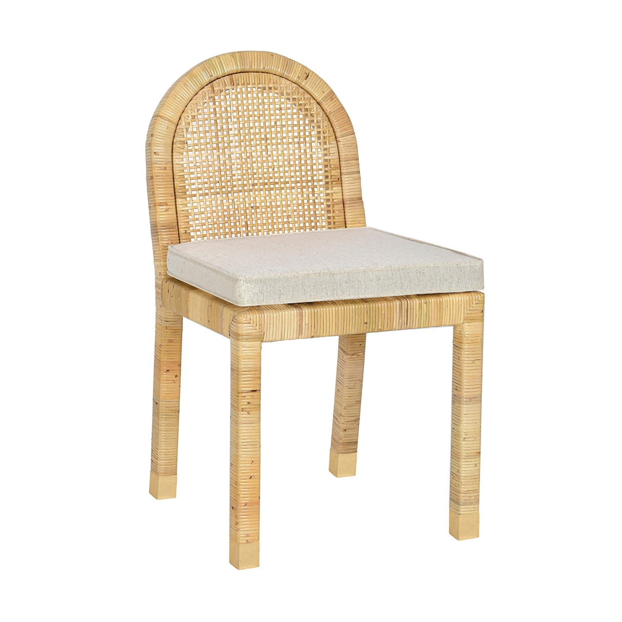 TOV Amara Cream Contract-Grade Linen Arched Dining Chair