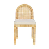 TOV Amara Cream Contract-Grade Linen Arched Dining Chair