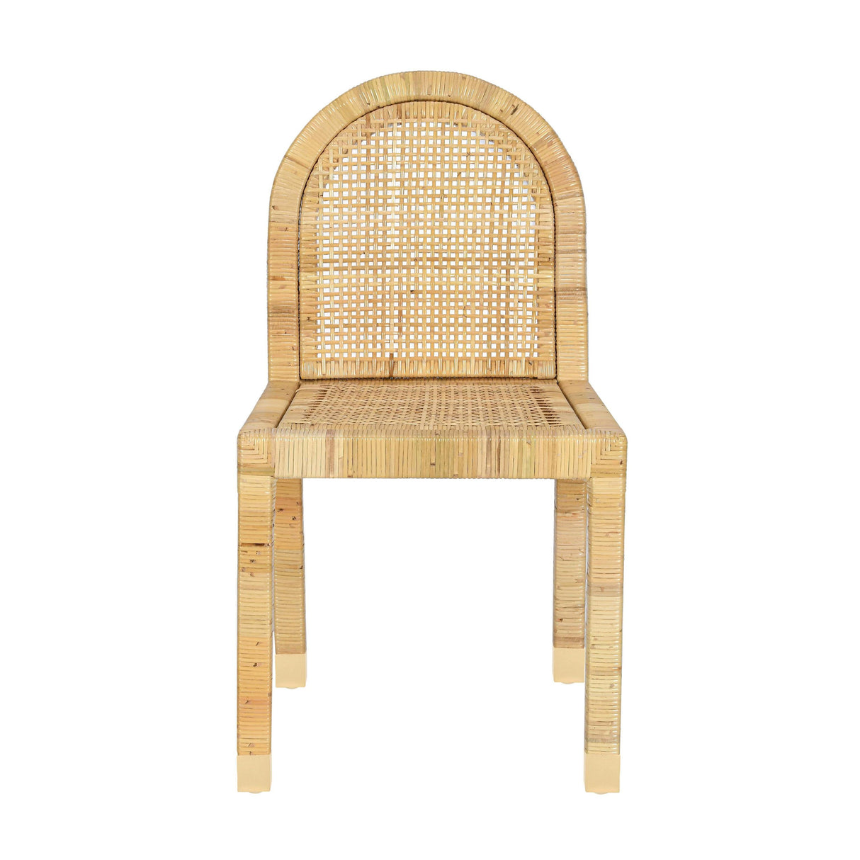 TOV Amara Cream Contract-Grade Linen Arched Dining Chair