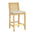 TOV Amara Rattan &amp; Cream Contract-Grade Linen Stool Counter Height