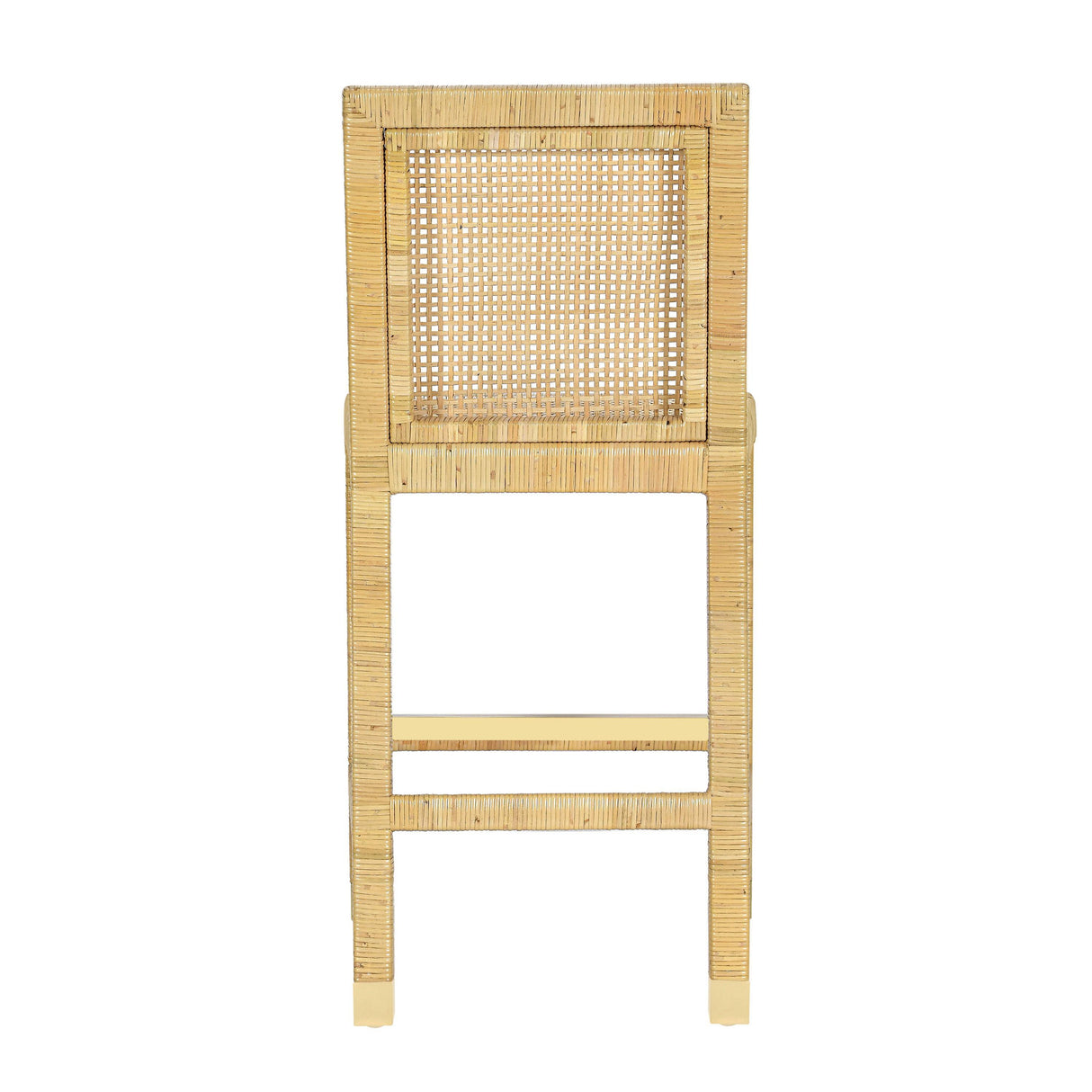 TOV Amara Rattan &amp; Cream Contract-Grade Linen Stool Counter Height