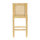 TOV Amara Rattan &amp; Cream Contract-Grade Linen Stool Counter Height