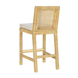 TOV Amara Rattan &amp; Cream Contract-Grade Linen Stool Counter Height