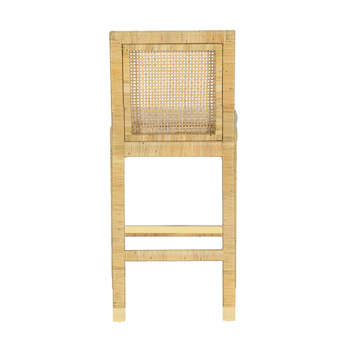 TOV Amara Rattan &amp; Cream Contract-Grade Linen Stool Counter Height