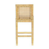 TOV Amara Rattan &amp; Cream Contract-Grade Linen Stool Counter Height