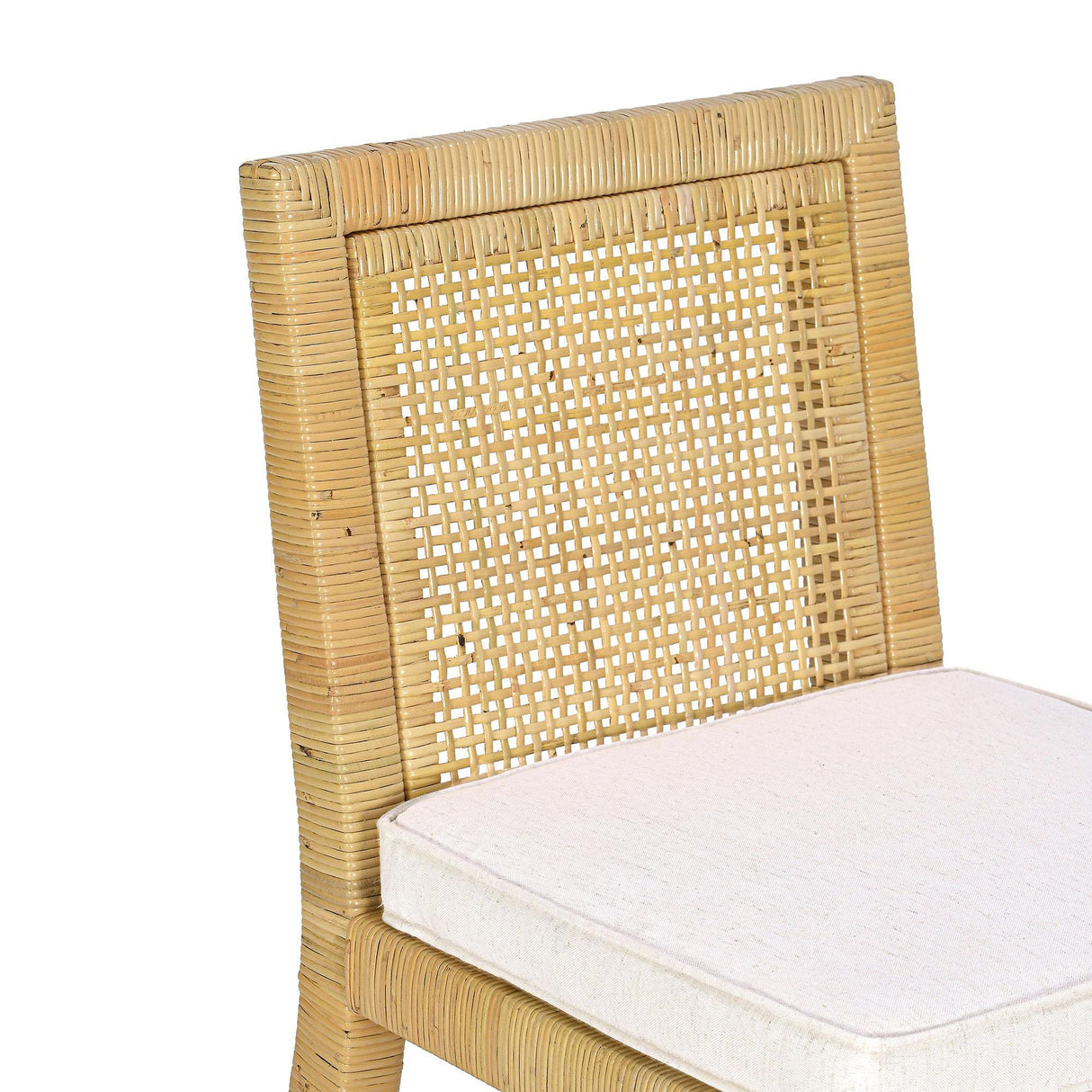 TOV Amara Rattan &amp; Cream Contract-Grade Linen Stool Counter Height