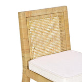 TOV Amara Rattan &amp; Cream Contract-Grade Linen Stool Counter Height