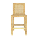 TOV Amara Rattan &amp; Cream Contract-Grade Linen Stool Counter Height