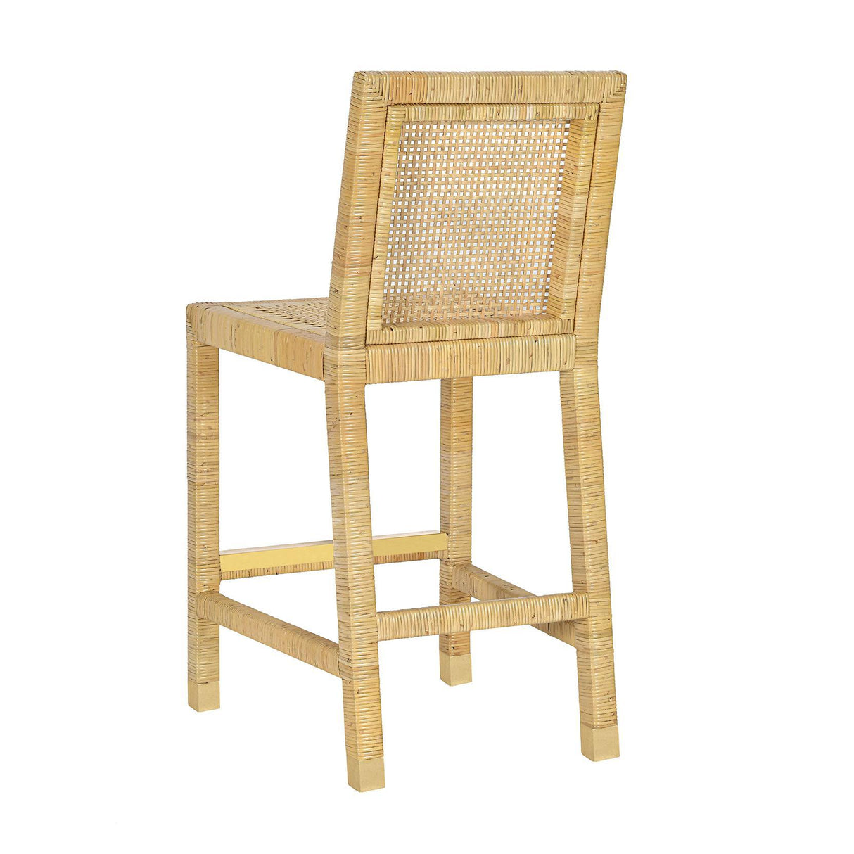 TOV Amara Rattan &amp; Cream Contract-Grade Linen Stool Counter Height