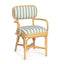 TOV Dorine Striped Performance Linen &amp; Rattan Dining Armchair